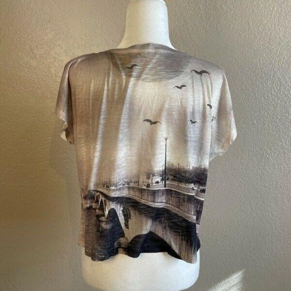 XXI Womens T-Shirt Multicolor Eiffel Tower Paris S - Picture 3 of 6